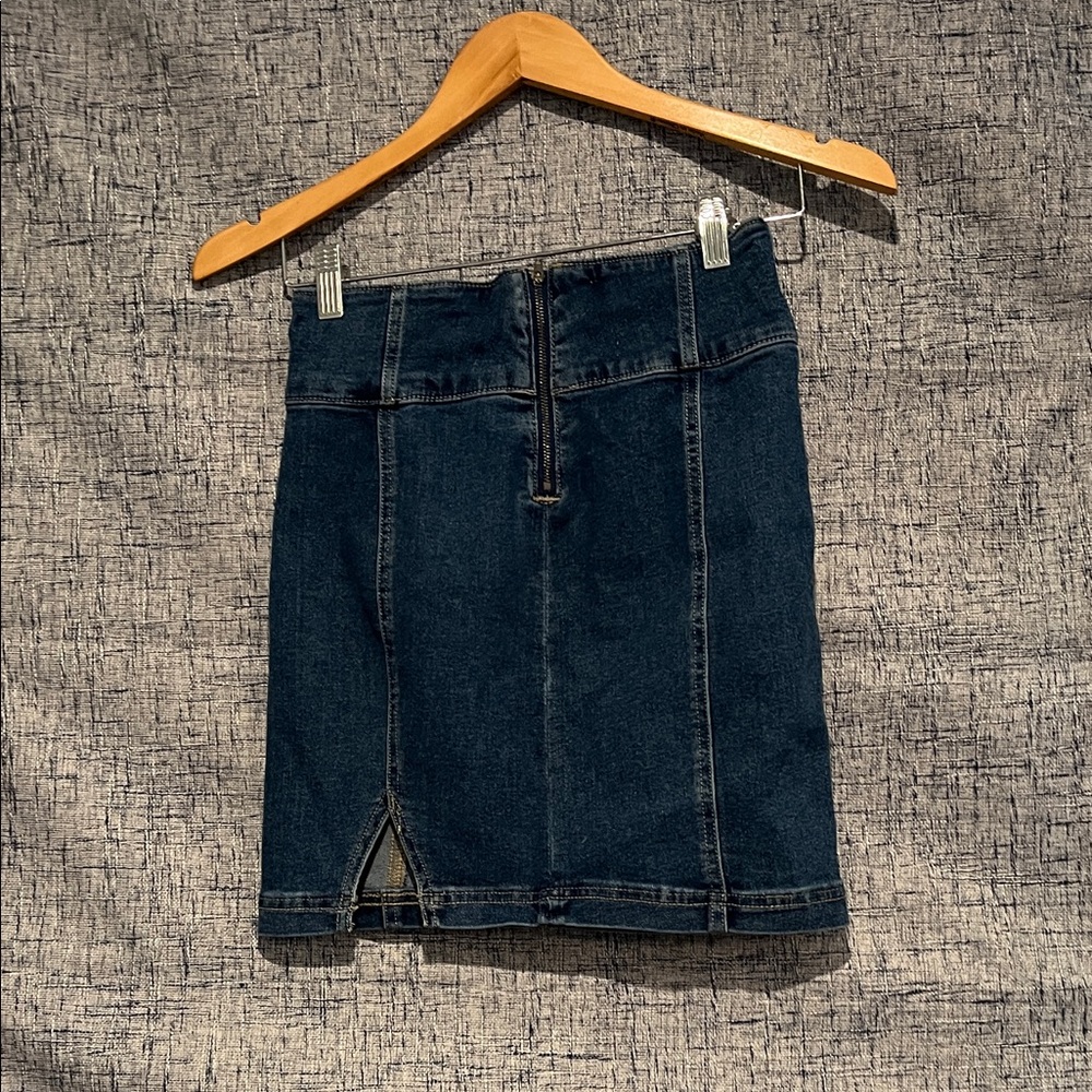 SO Navy Denim Mini Skirt